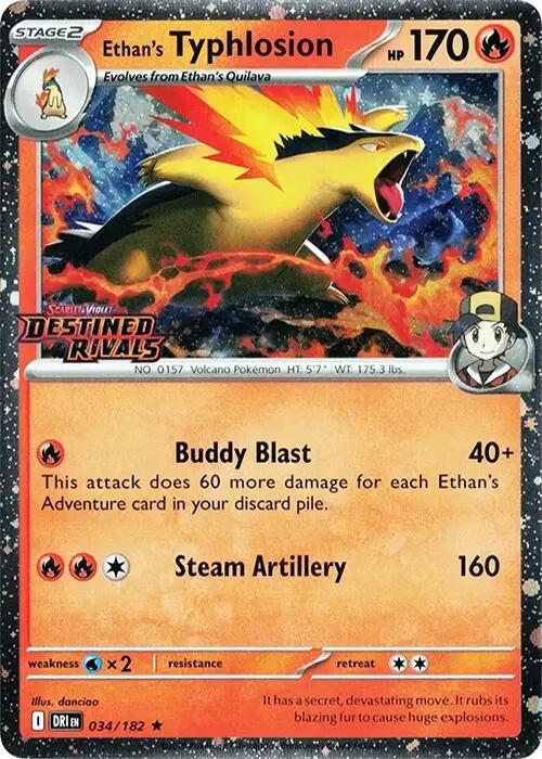 Ethan's Typhlosion (034/182) (Destined Rivals Stamp) [Scarlet & Violet: Destined Rivals] | Local Legends