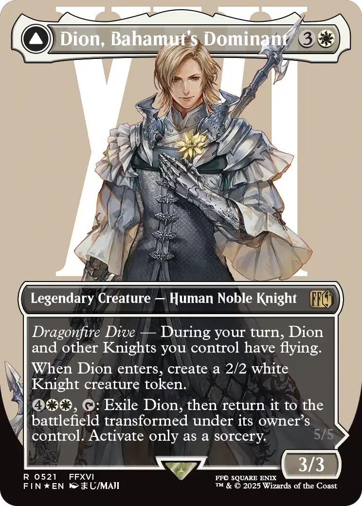 Dion, Bahamut's Dominant // Bahamut, Warden of Light (Borderless) (Surge Foil) [FINAL FANTASY] | Local Legends