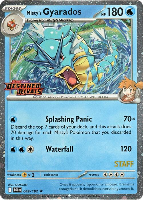 Misty's Gyarados (049/182) (Prerelease Staff) [Scarlet & Violet: Destined Rivals] | Local Legends
