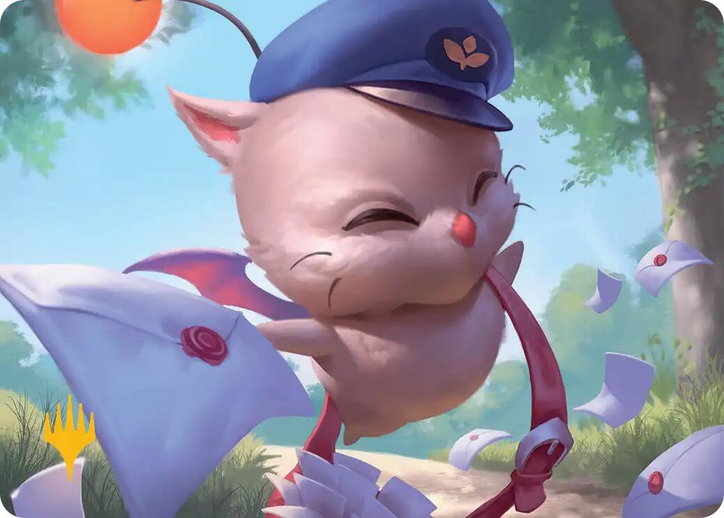 Delivery Moogle Art Card (Gold-Stamped Planeswalker Symbol) [FINAL FANTASY Art Series] | Local Legends