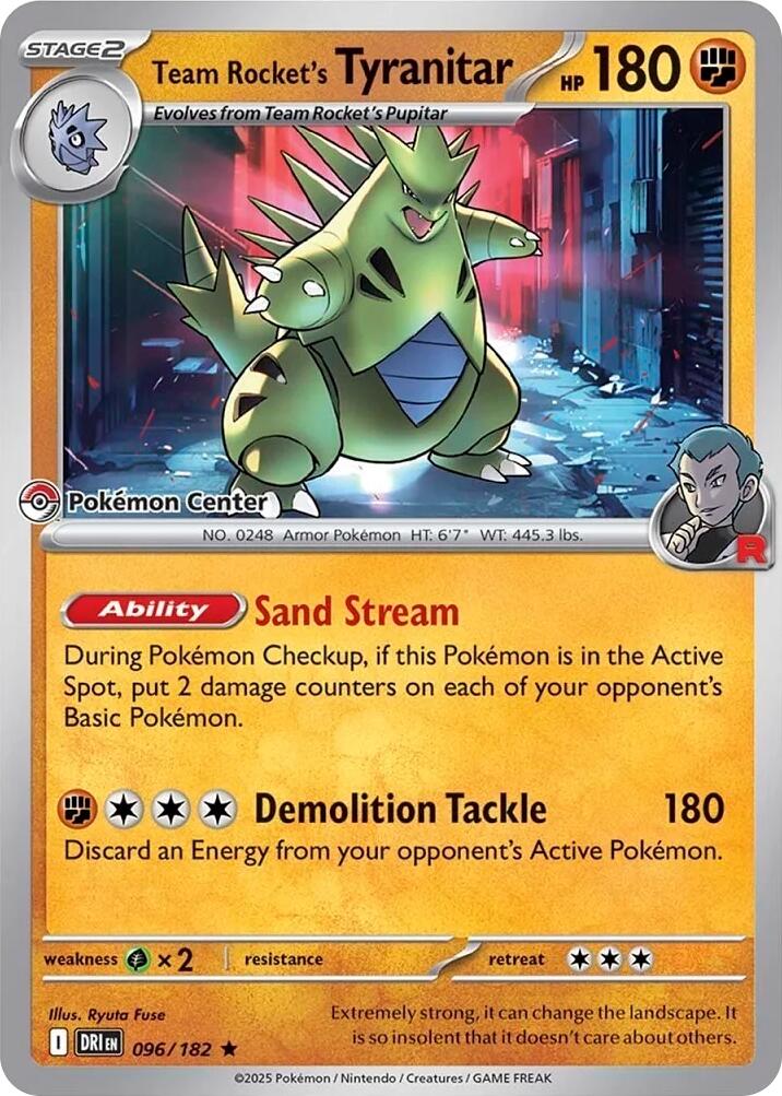 Team Rocket's Tyranitar (096/182) (Pokemon Center Exclusive) [Miscellaneous Cards] | Local Legends