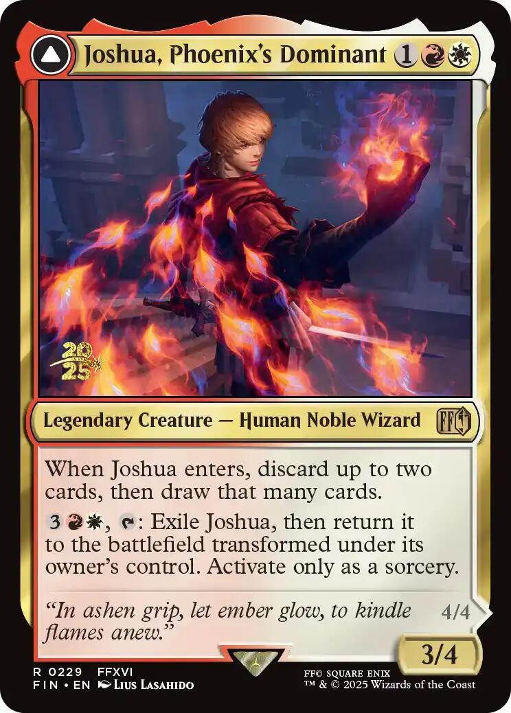 Joshua, Phoenix's Dominant // Phoenix, Warden of Fire [FINAL FANTASY Prerelease Promo] | Local Legends