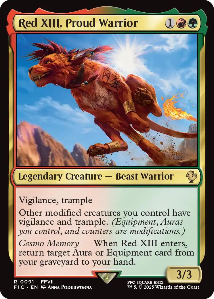 Red XIII, Proud Warrior (Surge Foil) [FINAL FANTASY Commander] | Local Legends