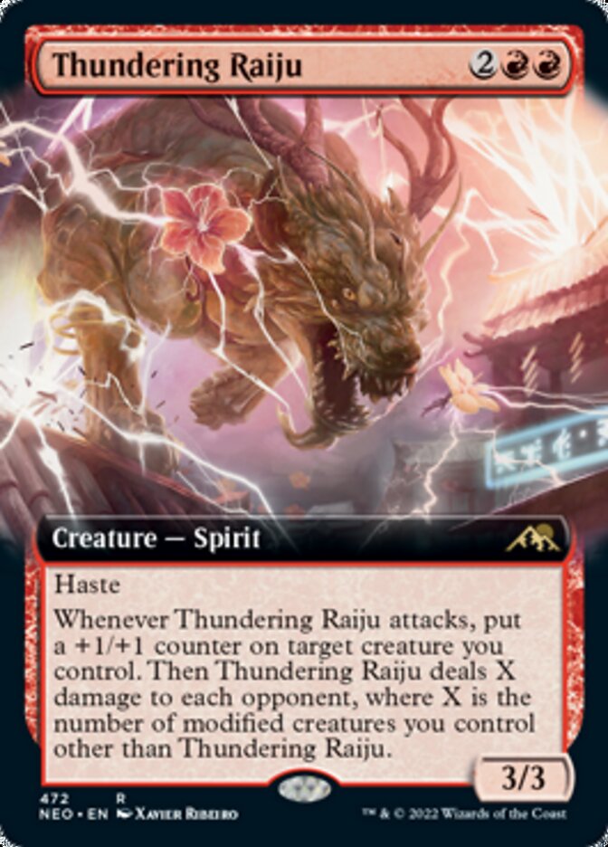 Thundering Raiju (Extended Art) [Kamigawa: Neon Dynasty] | Golgari Games