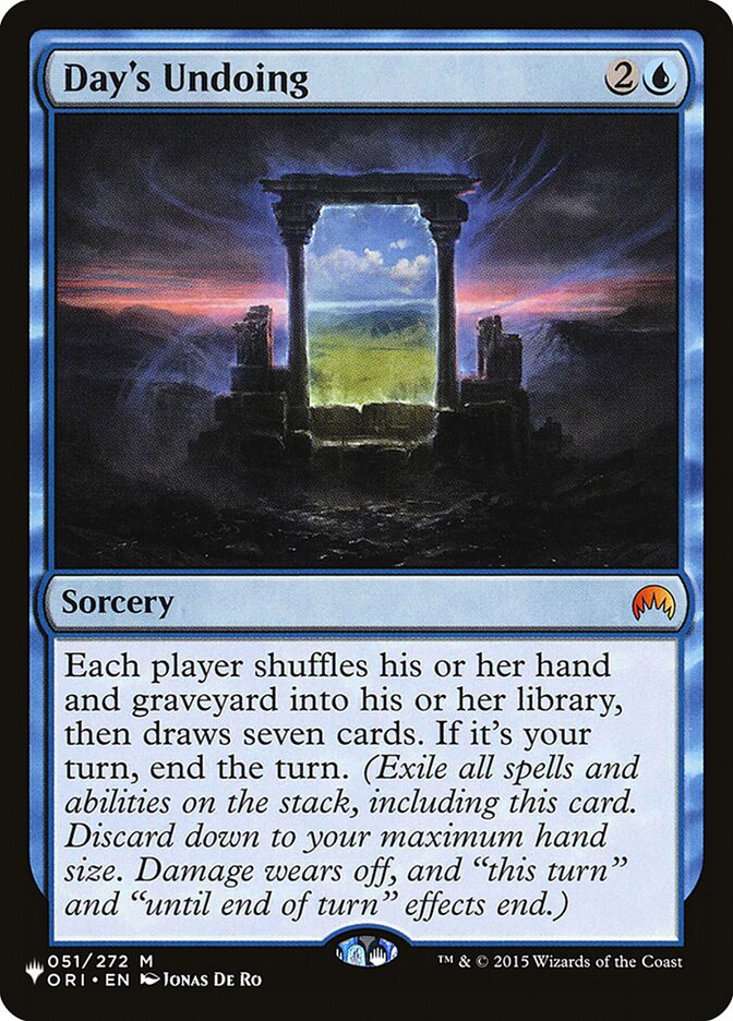 Day's Undoing [The List] | Local Legends