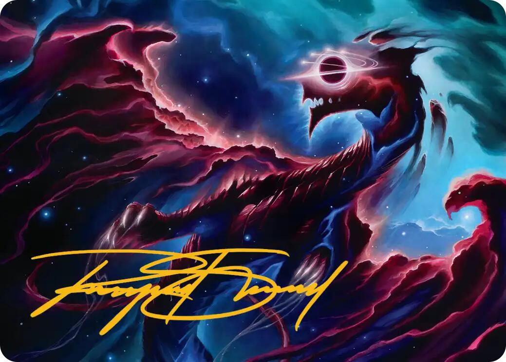 Nova Hellkite Art Card (18/54) (Gold-Stamped Signature) [Edge of Eternities Art Series] | Local Legends