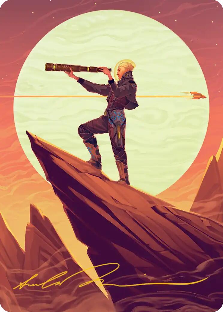 Sami, Wildcat Captain Art Card (Gold-Stamped Signature) [Edge of Eternities Art Series] | Local Legends