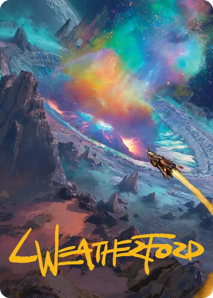 Meteor Crater Art Card (Gold-Stamped Signature) [Edge of Eternities Art Series] | Local Legends