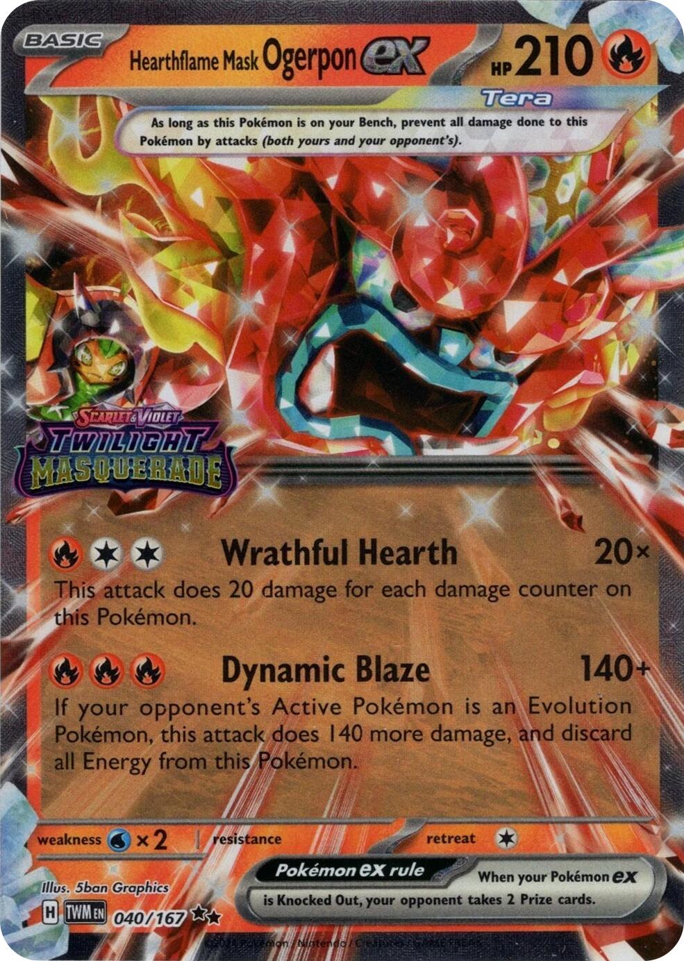 Hearthflame Mask Ogerpon ex (040/167) (Stamped) [Miscellaneous Cards] | Local Legends
