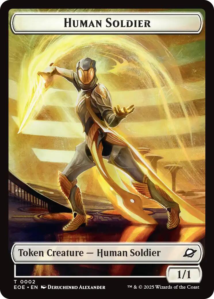 Human Soldier // Lander (0007) Doubled-Sided Token [Edge of Eternities Tokens] | Local Legends