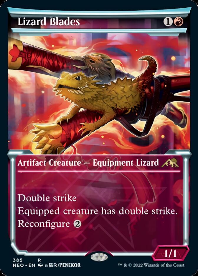 Lizard Blades (Showcase Soft Glow) [Kamigawa: Neon Dynasty] | Local Legends