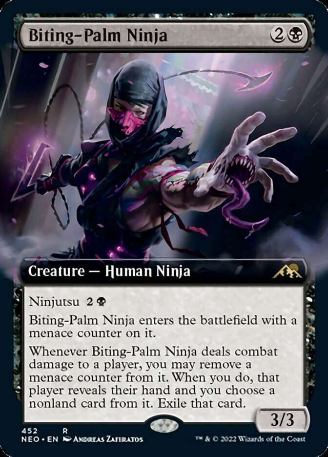 Biting-Palm Ninja (Extended Art) [Kamigawa: Neon Dynasty] | Golgari Games