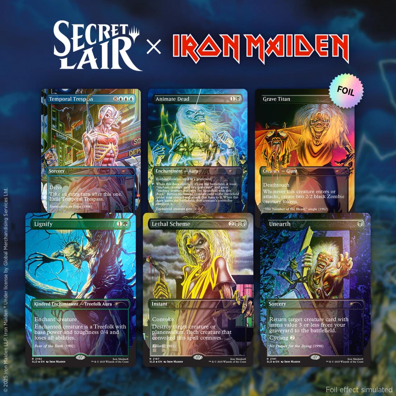 Secret Lair: Drop Series - Secret Lair x Iron Maiden: Album Art (Rainbow Foil Edition) | Local Legends