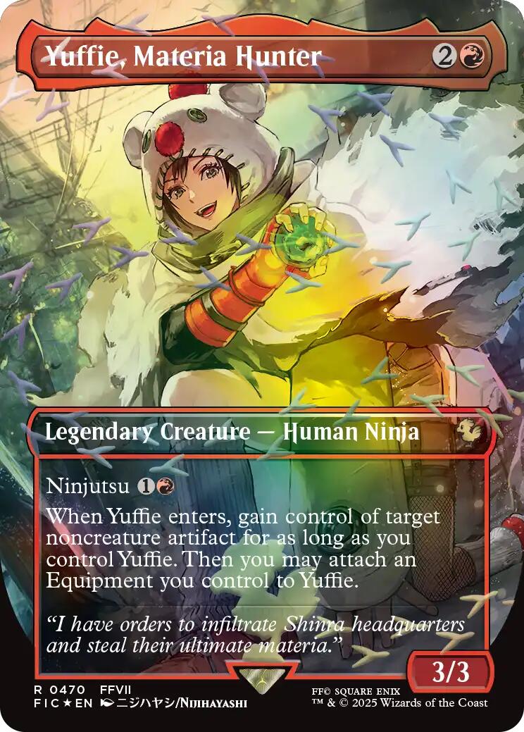 Yuffie, Materia Hunter (Borderless) (Chocobo Track Foil) [FINAL FANTASY Commander] | Local Legends
