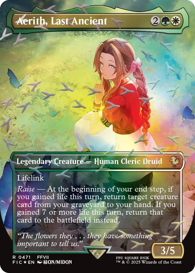 Aerith, Last Ancient (Borderless) (Chocobo Track Foil) [FINAL FANTASY Commander] | Local Legends