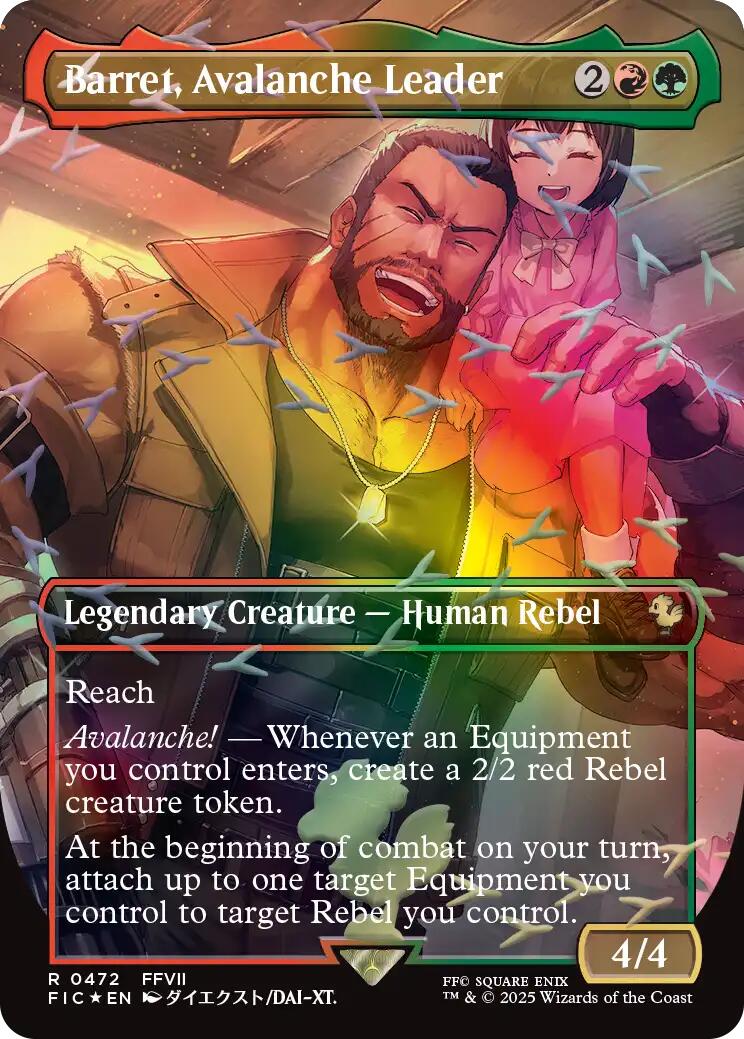 Barret, Avalanche Leader (Borderless) (Chocobo Track Foil) [FINAL FANTASY Commander] | Local Legends