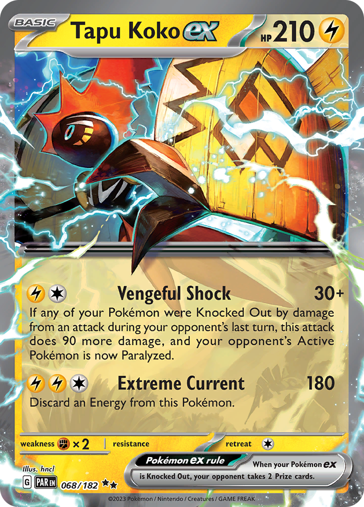 Tapu Koko ex (068/182) [Scarlet & Violet: Paradox Rift] | Golgari Games