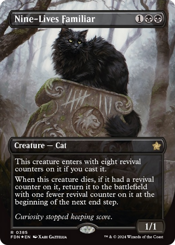 Nine-Lives Familiar (Borderless Mana Foil) [Foundations] | Local Legends