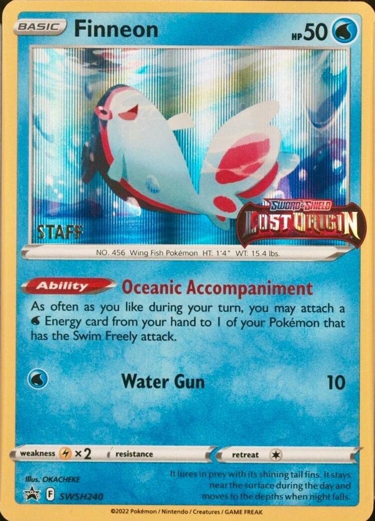 Finneon (SWSH240) (Prerelease Staff) [Sword & Shield: Black Star Promos] | Local Legends
