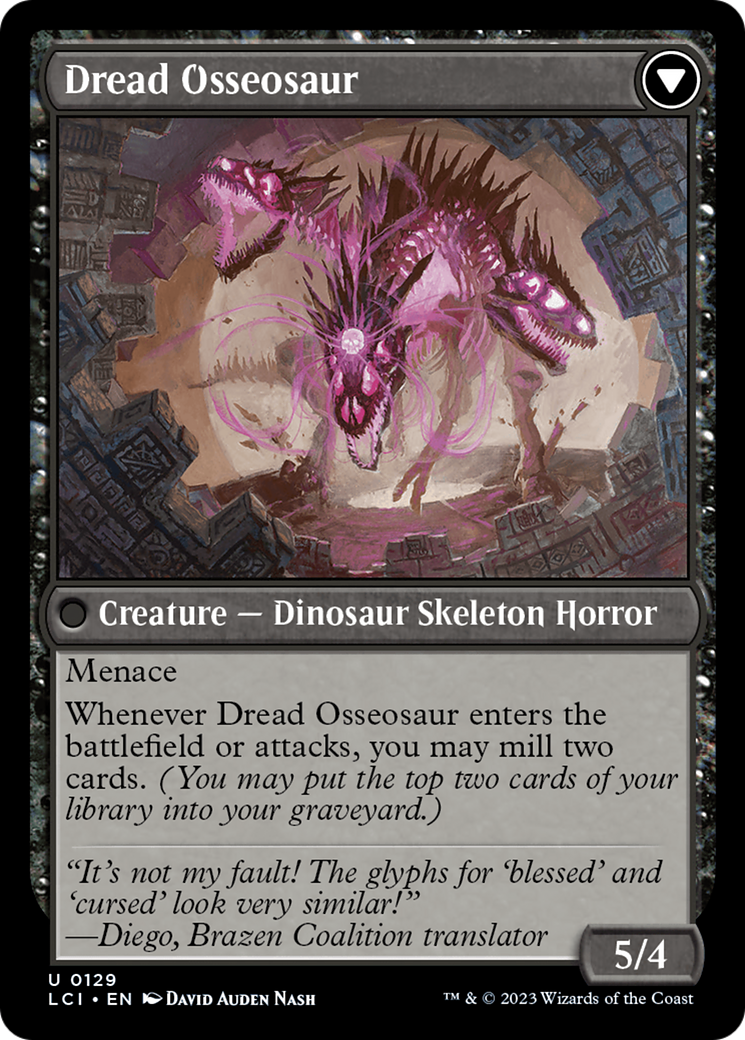 Visage of Dread // Dread Osseosaur [The Lost Caverns of Ixalan] | Golgari Games