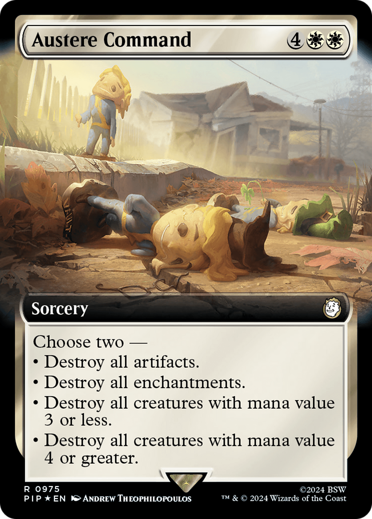 Austere Command (Extended Art) (Surge Foil) [Fallout] | Local Legends