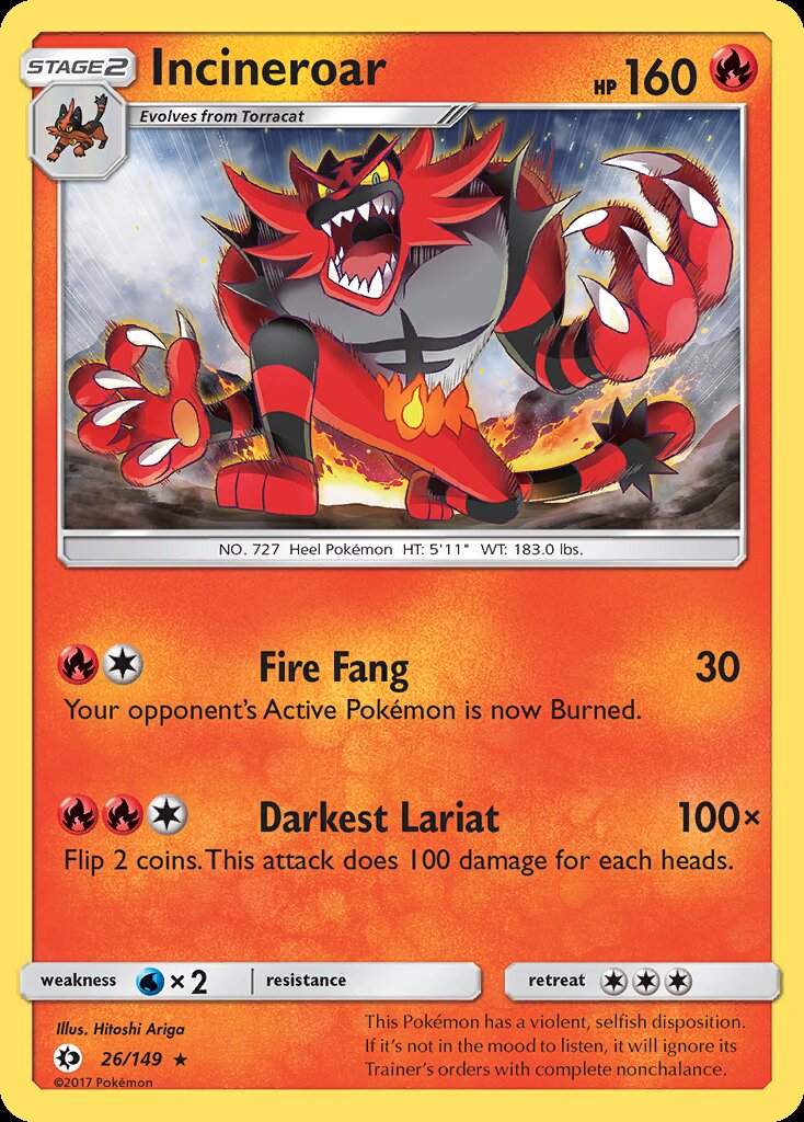 Incineroar (26/149) (Theme Deck Exclusive) [Sun & Moon: Base Set] | Local Legends