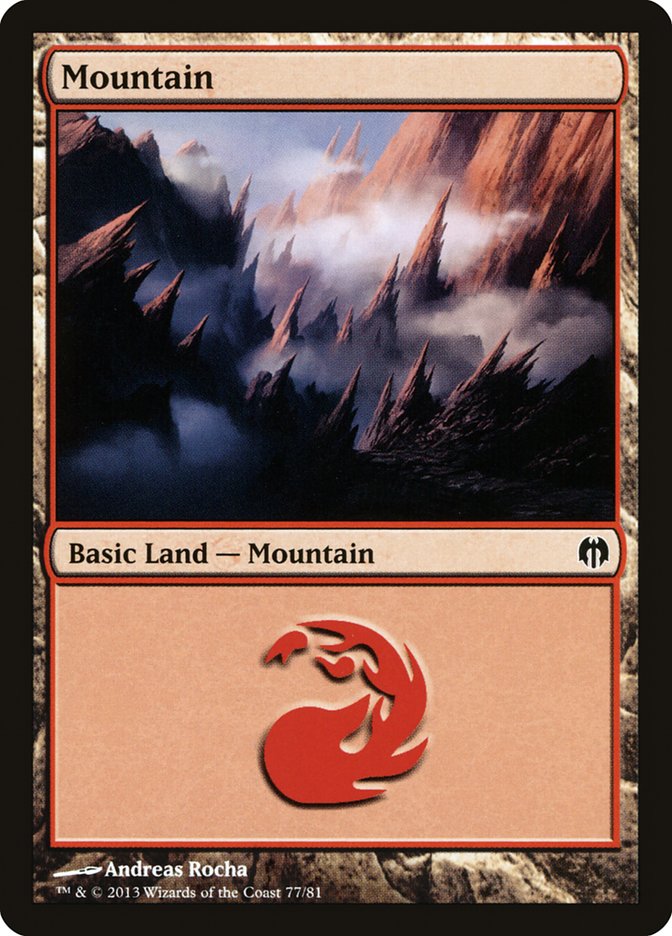 Mountain (77) [Duel Decks: Heroes vs. Monsters] | Golgari Games