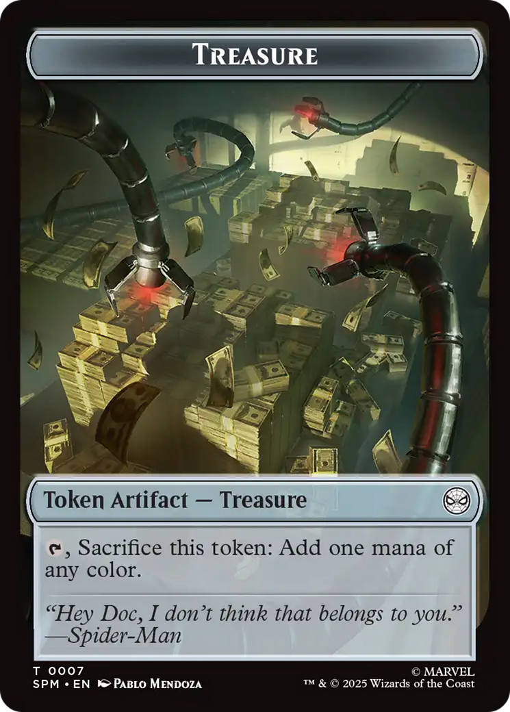 Spider // Treasure Double-Sided Token [Marvel's Spider-Man Tokens] | Local Legends