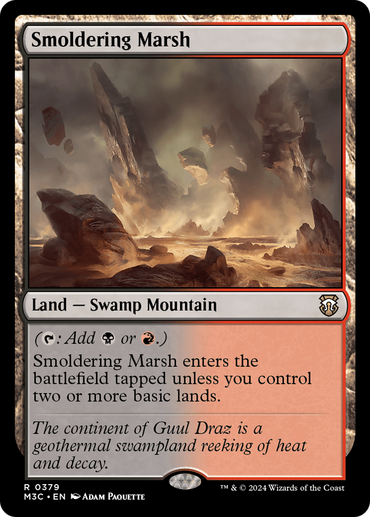 Smoldering Marsh (Ripple Foil) [Modern Horizons 3 Commander] | Golgari Games