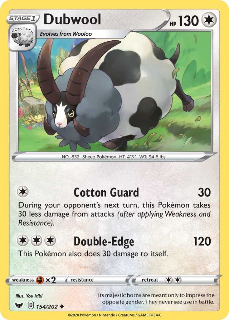 Dubwool (154/202) [Sword & Shield: Base Set] | Local Legends
