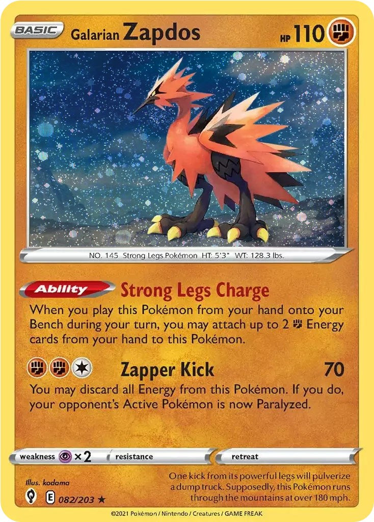 Galarian Zapdos (082/203) (Cosmos Holo) [Sword & Shield: Evolving Skies] | Golgari Games