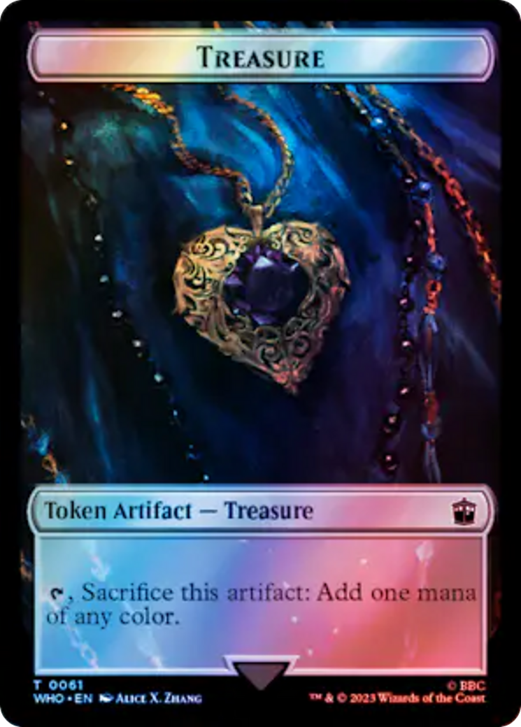 Alien Rhino // Treasure (0061) Double-Sided Token (Surge Foil) [Doctor Who Tokens] | Local Legends