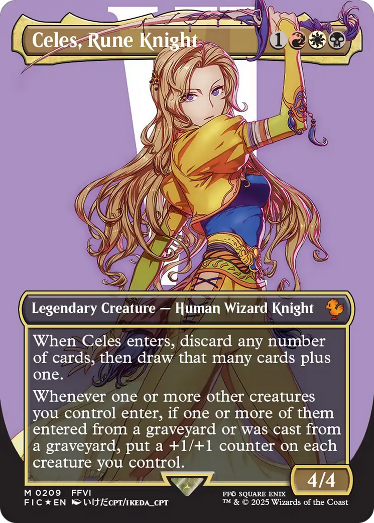 Celes, Rune Knight (Borderless) (Surge Foil) [FINAL FANTASY Commander] | Local Legends