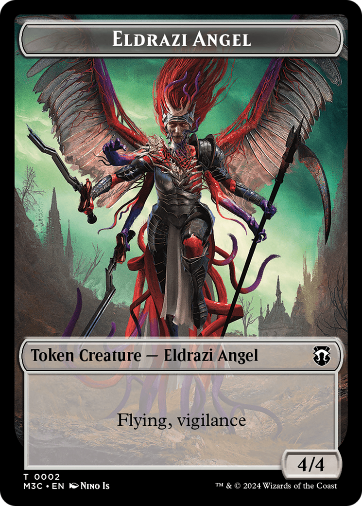 Copy (Ripple Foil) // Eldrazi Angel Double-Sided Token [Modern Horizons 3 Commander Tokens] | Golgari Games