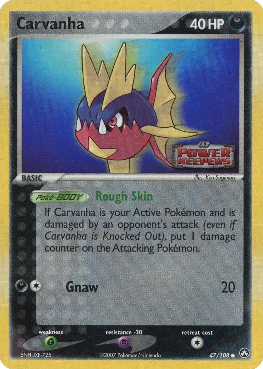 Carvanha (47/108) (Stamped) [EX: Power Keepers] | Local Legends