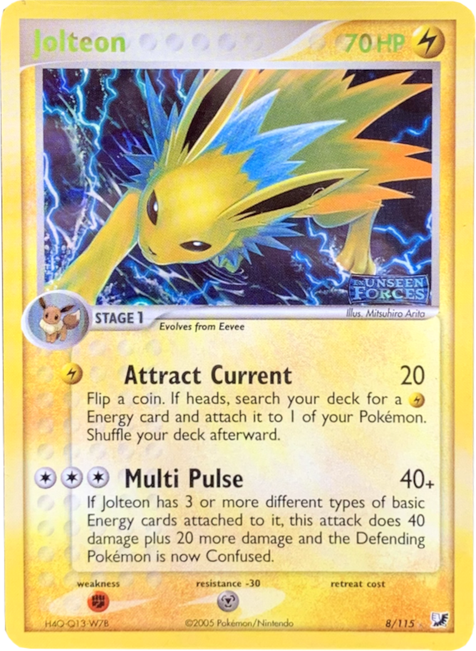 Jolteon (8/115) (Stamped) [EX: Unseen Forces] | Golgari Games