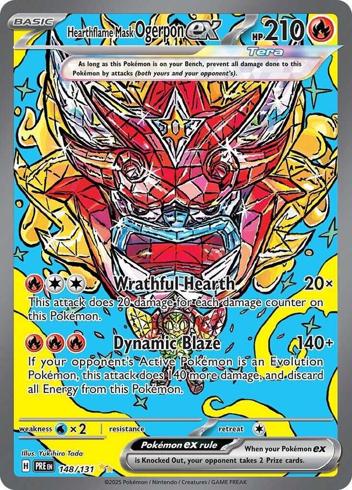 Hearthflame Mask Ogerpon ex (148/131) [Scarlet & Violet: Prismatic Evolutions] | Local Legends