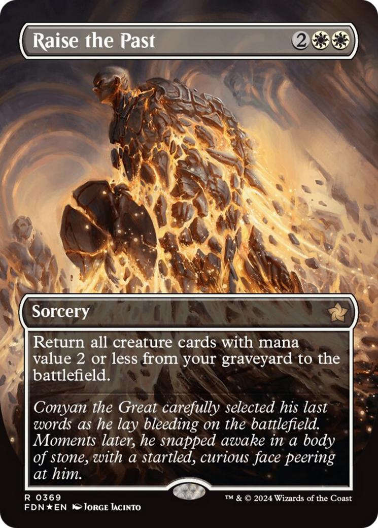 Raise the Past (Borderless) (Mana Foil) [Foundations] | Local Legends