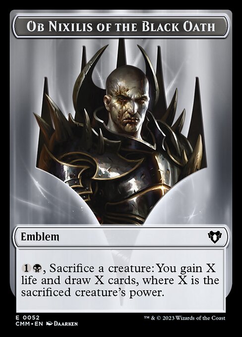 Soldier // Emblem - Ob Nixilis of the Black Oath Double-Sided Token [Commander Masters Tokens] | Local Legends