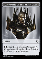 Soldier // Emblem - Ob Nixilis of the Black Oath Double-Sided Token [Commander Masters Tokens] | Local Legends