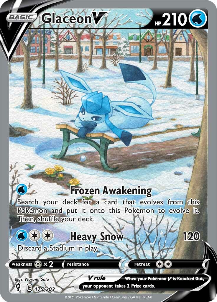 Glaceon V (175/203) [Sword & Shield: Evolving Skies] | Golgari Games