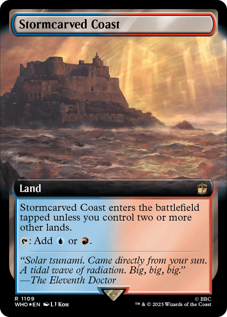 Stormcarved Coast (Extended Art) (Surge Foil) [Doctor Who] | Golgari Games