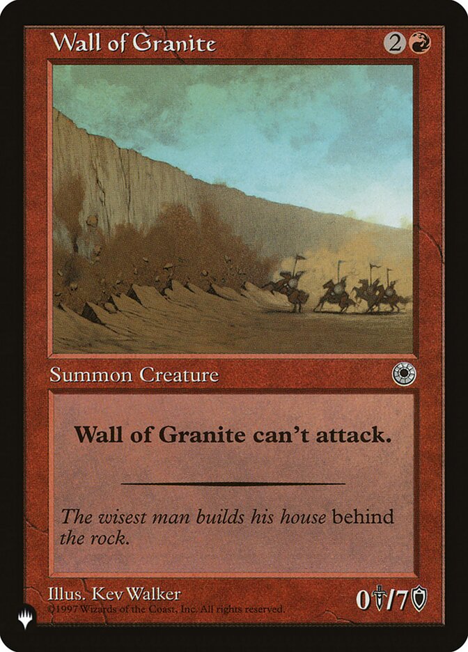Wall of Granite [The List] | Local Legends
