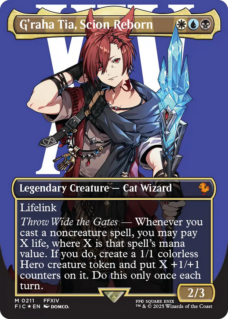 G'raha Tia, Scion Reborn (Borderless) (Surge Foil) [FINAL FANTASY Commander] | Local Legends