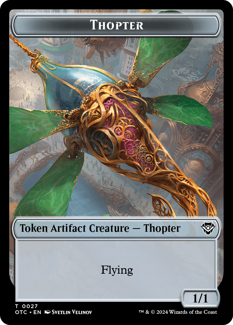 Thopter // Manifest Double-Sided Token [Outlaws of Thunder Junction Commander Tokens] | Local Legends