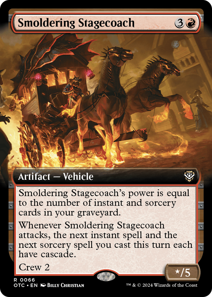 Smoldering Stagecoach (Extended Art) [Outlaws of Thunder Junction Commander] | Local Legends