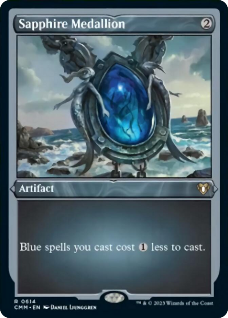 Sapphire Medallion (Foil Etched) [Commander Masters] | Local Legends