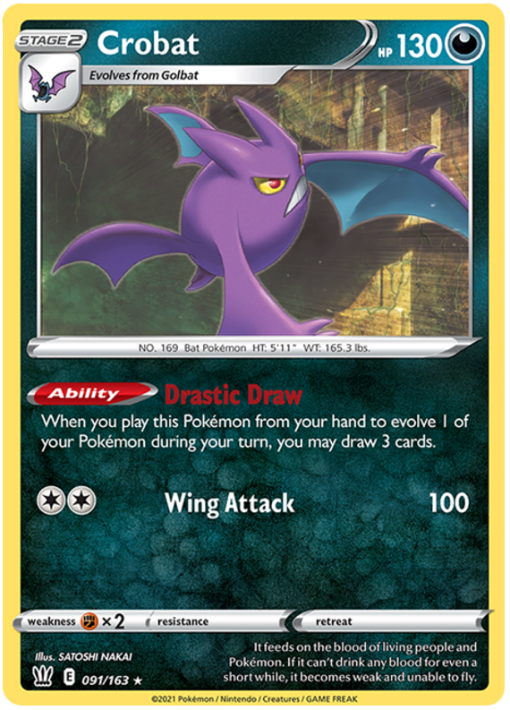 Crobat (091/163) (Theme Deck Exclusive) [Sword & Shield: Battle Styles] | Golgari Games