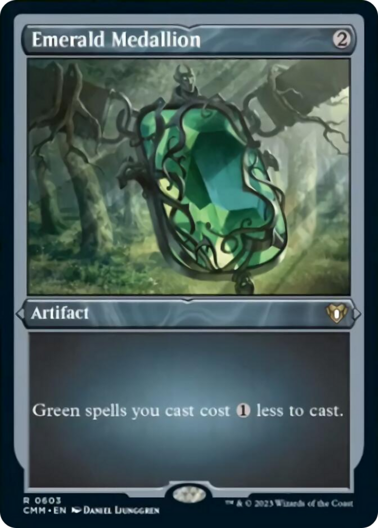 Emerald Medallion (Foil Etched) [Commander Masters] | Local Legends