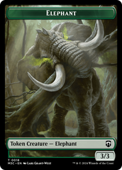 Zombie (Ripple Foil) // Elephant Double-Sided Token [Modern Horizons 3 Commander Tokens] | Golgari Games